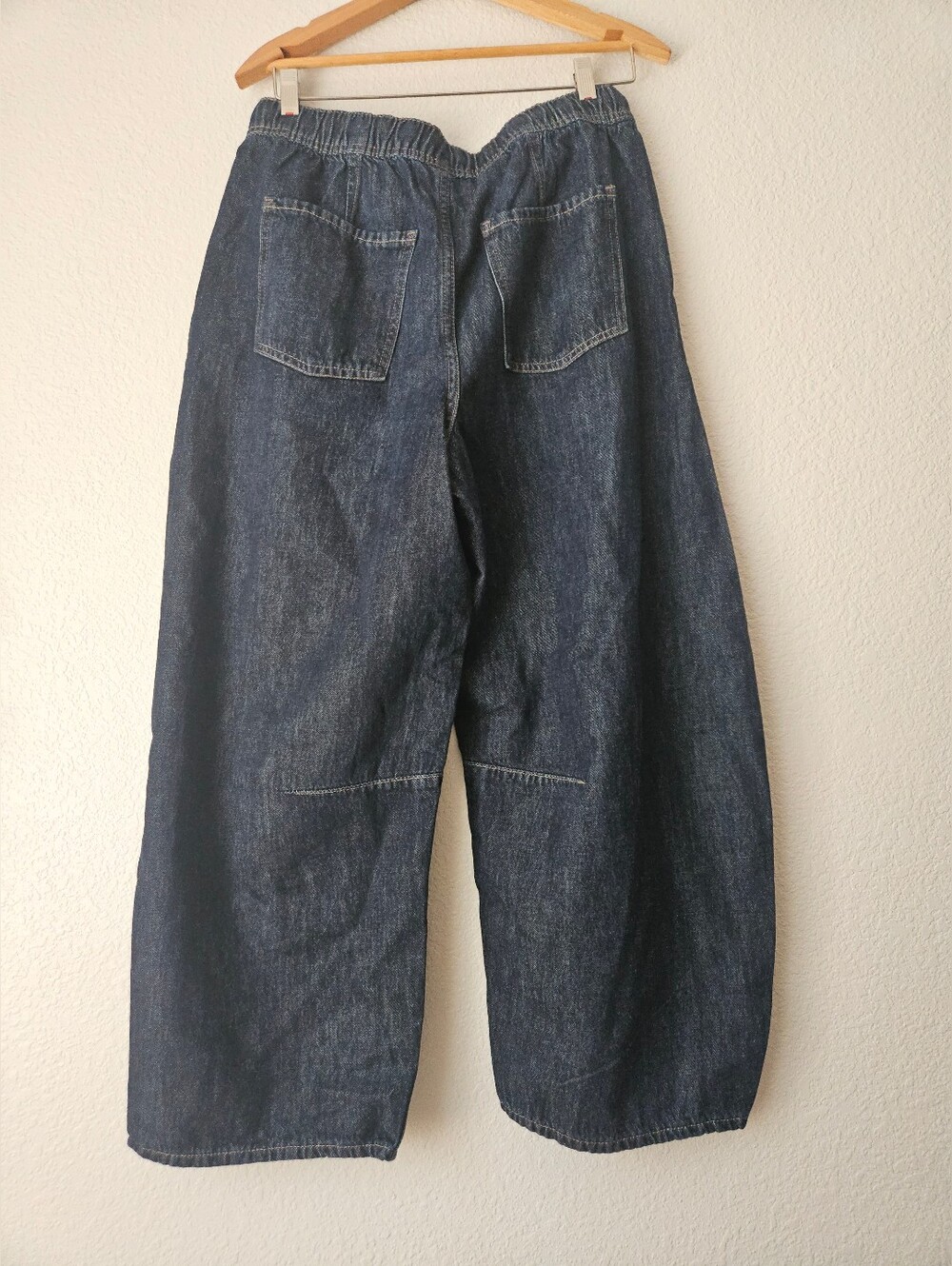 NWT Old Navy Dark Blue barrel leg Denim Pants - Picture 2 of 5